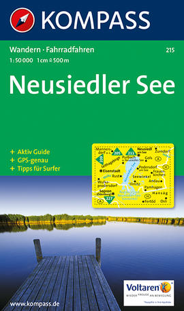 Cyklomapa Neziderské jezero turistická mapa Neusiedler See Kompass