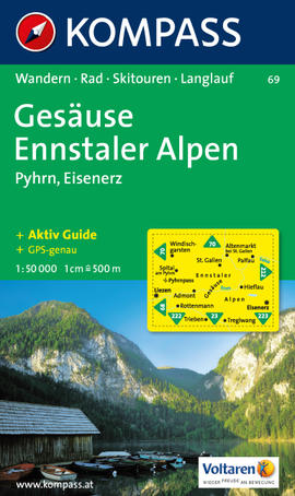 Gesäuse turistická mapa Ennstalské Alpy Ennstaler Alpen - Pyhrn Kompass