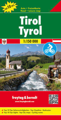 Mapa turistická Tyrolsko cyklomapa cyklostezky 