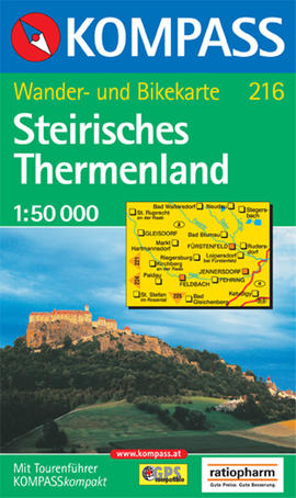 Štýrsko mapa turistická Steirisches Thermenland Kompass
