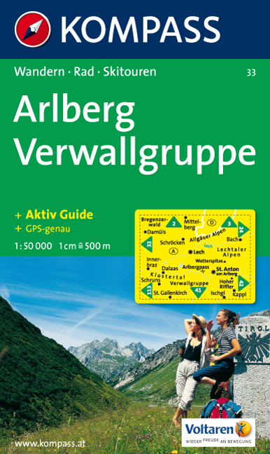 Turistická mapa Arlberg Verwallgruppe Kompass