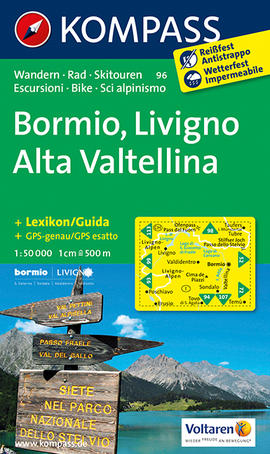 Turistická mapa Bormio - Livigno - Alta Valtellina Kompass