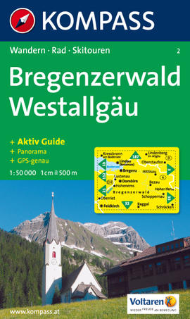 Turistická mapa Bregenzerwald - Westallgäu Kompass