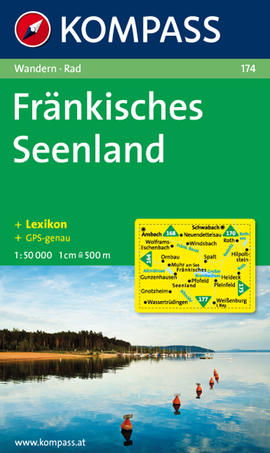 Turistická mapa Fränkisches Seenland Kompass