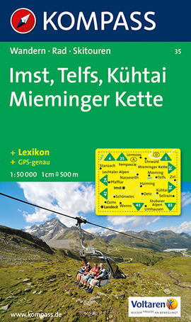 Turistická mapa Imst - Telfs - Kühtai - Mieminger Kette Kompass