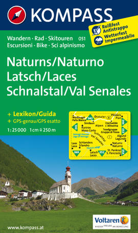 Turistická mapa Naturns - Latsch - Schnalstal Kompass