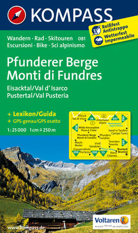 Turistická mapa Pfunderer Berge/Monti di Fundres Kompass