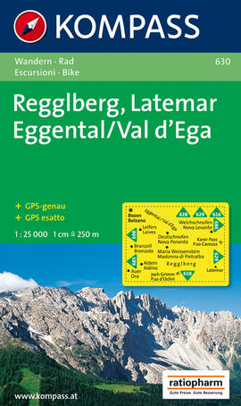 Turistická mapa Regglberg - Latemar - Eggental Kompass