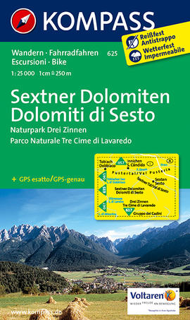Turistická mapa Sixtinské Dolomity Sextner Dolomiten Kompass
