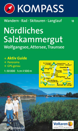 Turistická mapa Solná komora Nördliches Salzkammergut Kompass
