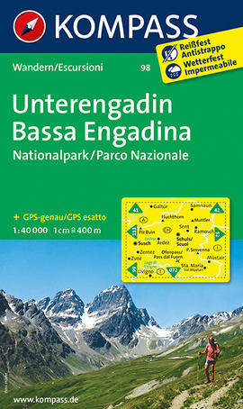 Turistická mapa Unterengadin - Bassa Engadina - Nationalpark Kompass