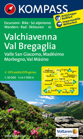 Turistická mapa Valchiavenna - Val Bregaglia Kompass