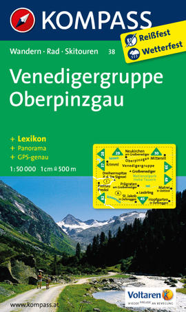Turistická mapa Venedigergruppe - Oberpinzgau Kompass