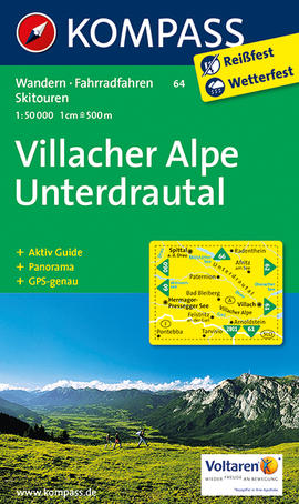 Turistická mapa Villacher Alpe - Unterdrautal Kompass
