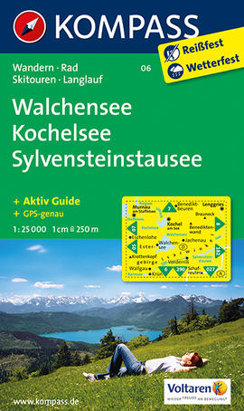 Turistická mapa Walchensee - Kochelsee - Sylvenstein-Stausee Kompass