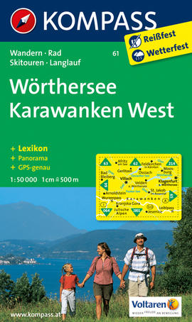 Wörthersee mapa turistická Karawanken West Kompass