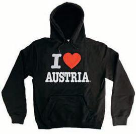 Mikina s kapucí I love Austria černá