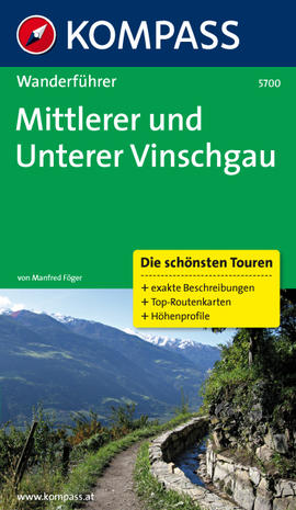 Střední a dolní Vinschgau průvodce turistický Kompass