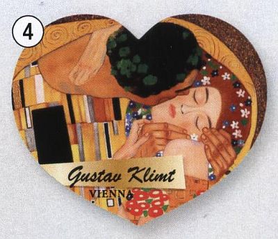 Gustav Klimt Polibek magnet srdce