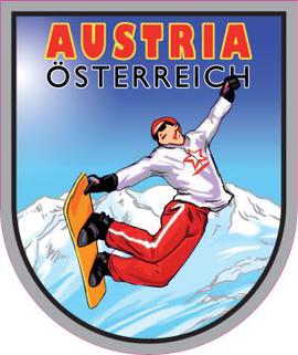 Nálepka Rakousko snowboard