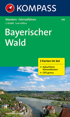 Bavorský les mapa turistická cyklostezky Bayerischer Wald Kompass