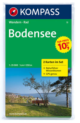Bodamské jezero mapa turistická Bodensee Kompass
