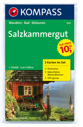 Solná komora mapa turistická Salzkammergut Kompass
