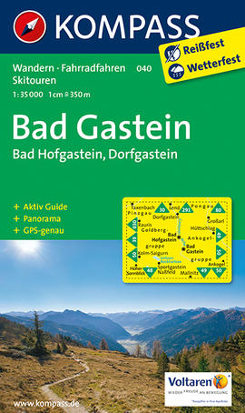 Turistická mapa Bad Gastein /Bad Hofgastein /Dorfgastein Kompass