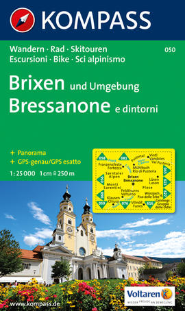 Turistická mapa Brixen a okolí Kompass