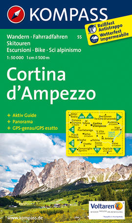 Turistická mapa Cortina d'Ampezzo Kompass