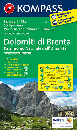 Turistická mapa Dolomiti di Brenta Kompass