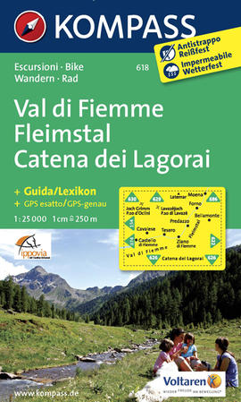 Turistická mapa Fleimstal /Val di Fiemme /Catena dei Lagorai Kompass