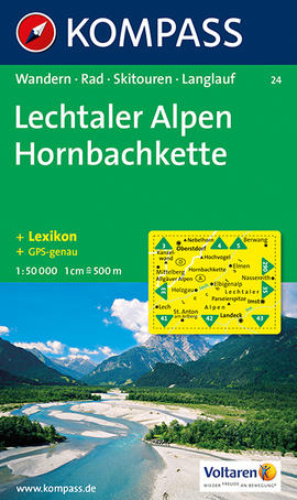 Turistická mapa Lechtalské Alpy Lechtaler Alpen Kompass