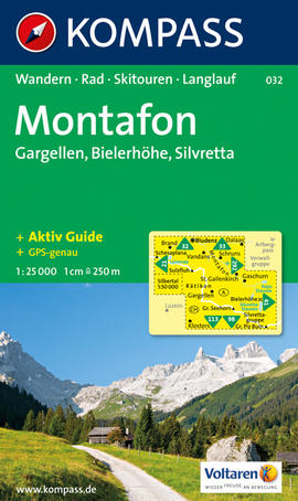 Turistická mapa Montafon - Gargellen - Bielerhöhe - Silvretta Kompass