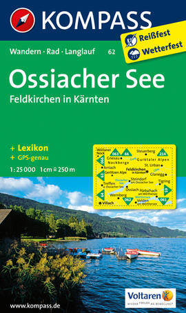 Turistická mapa Ossiacher See - Feldkirchen in Kärnten Kompass