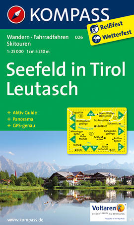 Turistická mapa Seefeld Tyrolsko - Leutasch Kompass