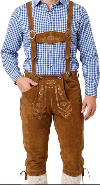 Kožené kalhoty Lederhose s kšandami
