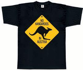 Tričko No kangaroos in Austria černé