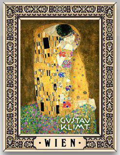 Dřevěný magnet Gustav Klimt Polibek