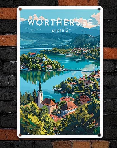 Plechová cedule Wörthersee vintage