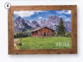 Magnet Rakousko chata dřevěný rám