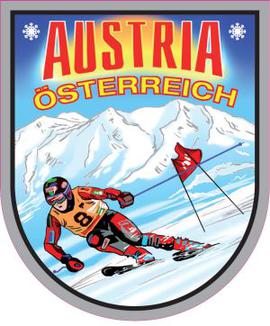 Nálepka Rakousko lyžař