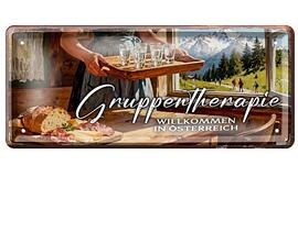 Plechová cedule Gruppentherapie