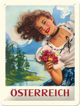 Plechová cedule Österreich Blumengruß