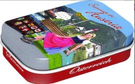 Plechová dóza Summer in Austria (dívka v dirndlu)