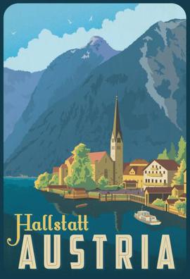 Plechová cedule Hallstatt