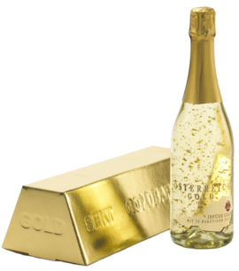 Sparkling Wine Gold with Gold Bar Carton Inführ 0,75L